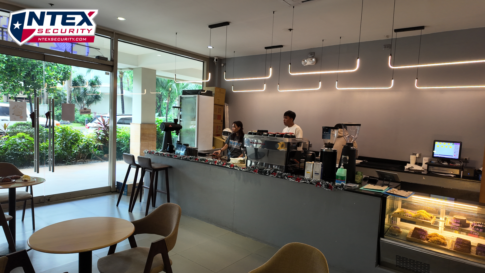 Shop Local support small business sign with NTEX Security logo