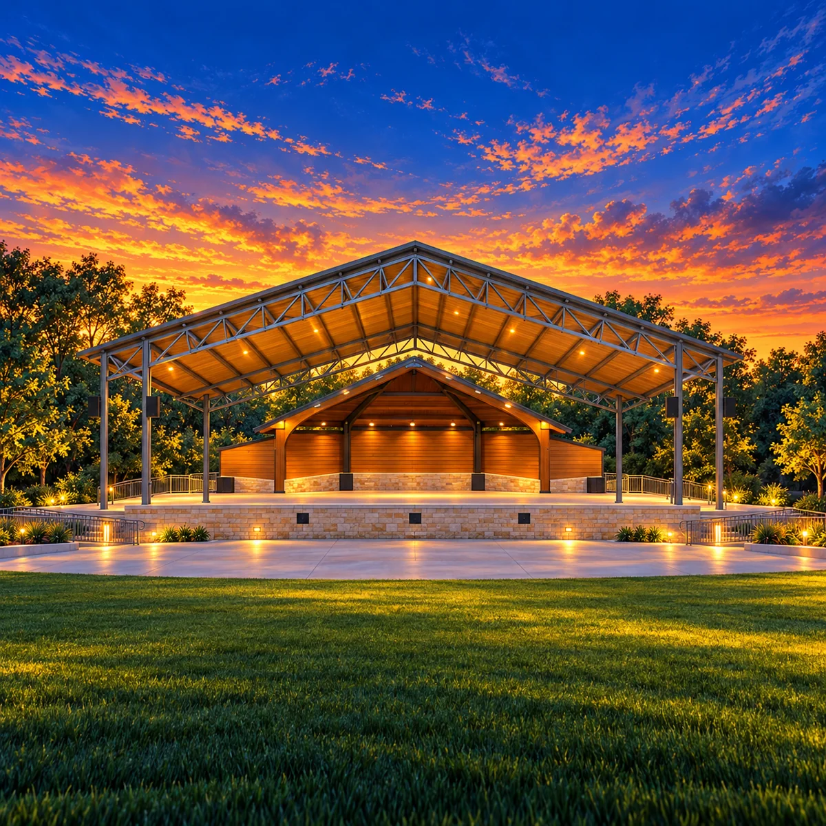 Illustration of Spellman Amphitheater at Forney Community Park in Forney, Texas
