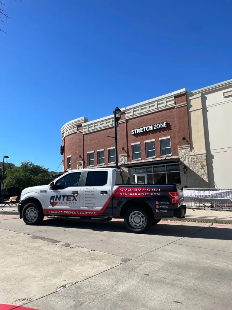 NTEX Security vehicle outside a commercial property
